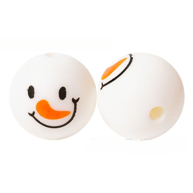 Wholesale 50pcs Cartoon Silicone Christmas Loose Beads