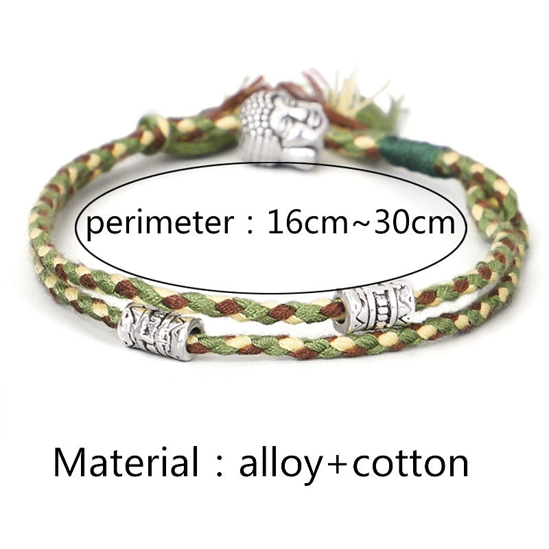 Wholesale Ethnic Wind Buddha Head Cotton Thread Bracelet