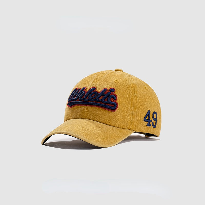 Wholesale Acrylic Letter Embroidered Washed Alphabet Baseball Cap