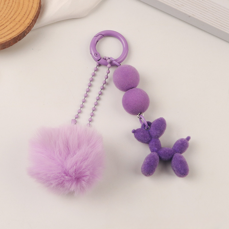 Resina al por mayor llavero de pelota de pelaje lindo cachorro