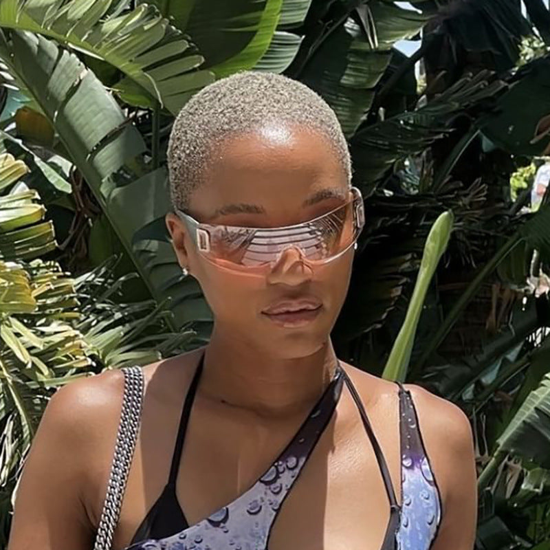 Wholesale PC Y2K Letter Integrated Sunvisor Sunglasses