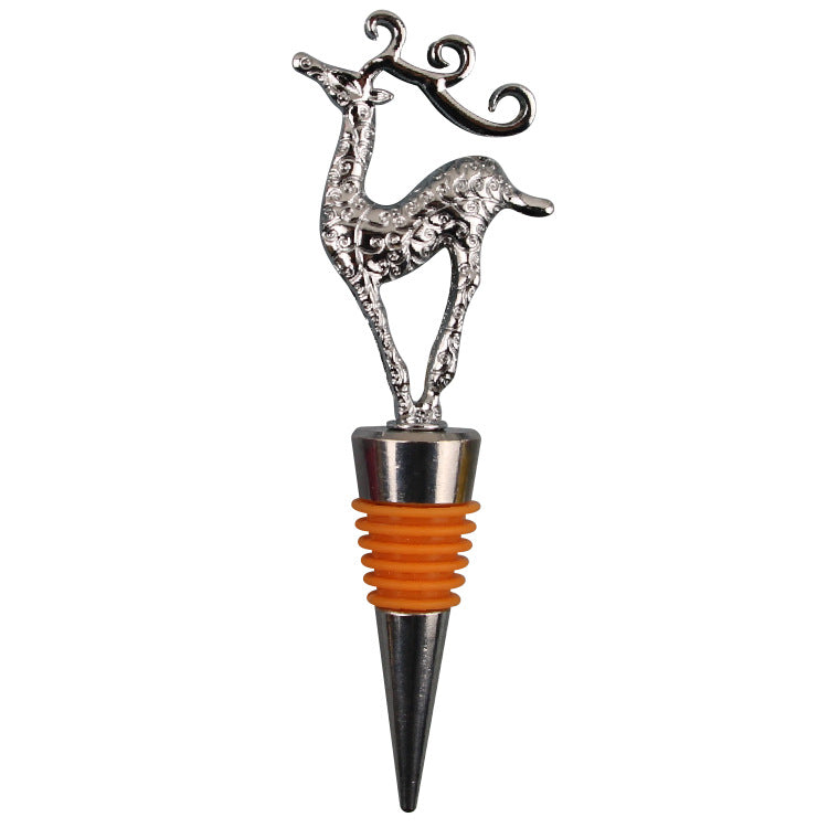 Wholesale DIY Silver Deer Zinc Alloy Red Wine Stopper Cream Knife Champagne Stopper