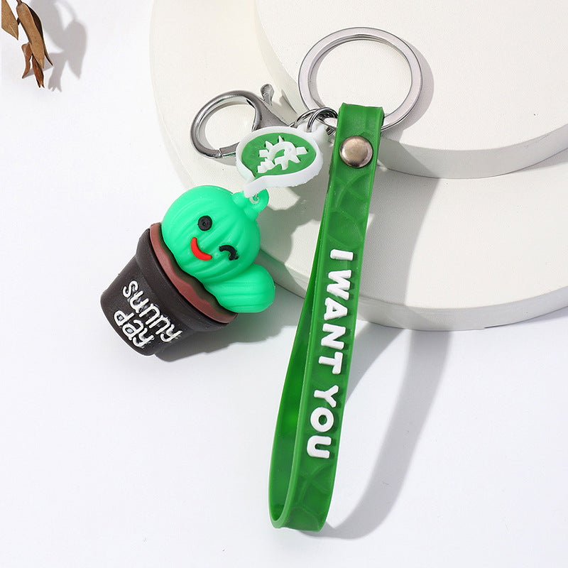 Wholesale Silicone Creative Cactus Keychain