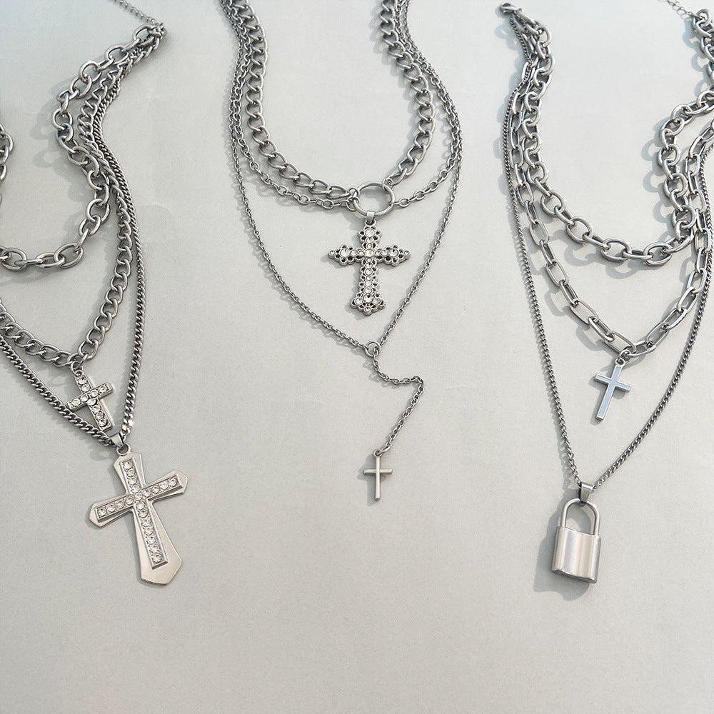Wholesale Alloy Pearl Cross Pendant Necklace