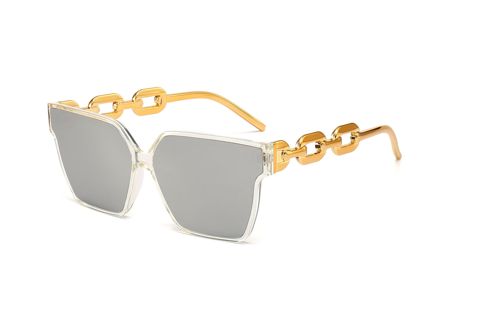 Wholesale Large Frame Box Semi-metal Chain PC Women's Sunglasses