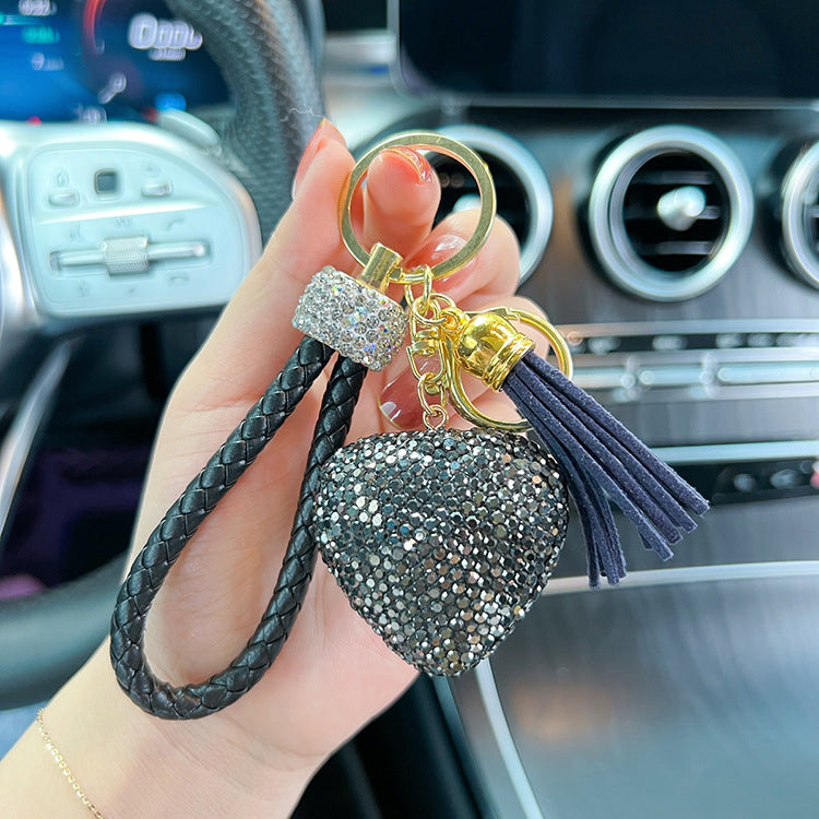 Wholesale Clay Inlaid Diamond Love Key Chain