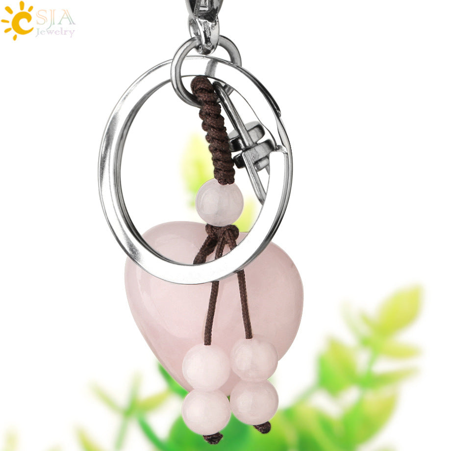 Wholesale Love Natural Crystal Keychain