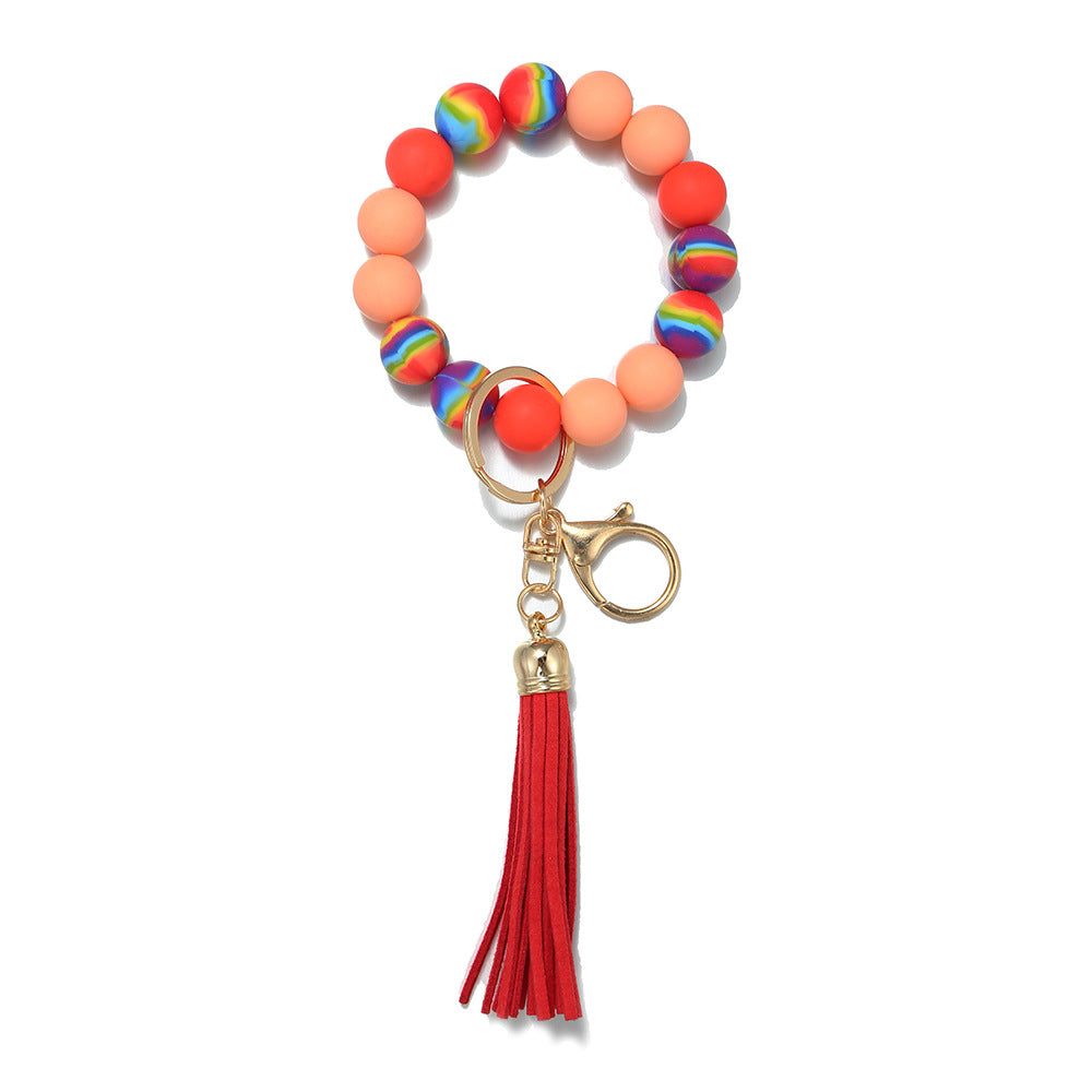 Wholesale Candy Color Bracelet Silicone Keychain
