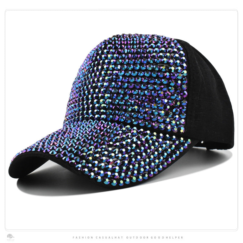 Venta al por mayor Gorra de béisbol de poliéster con diamantes