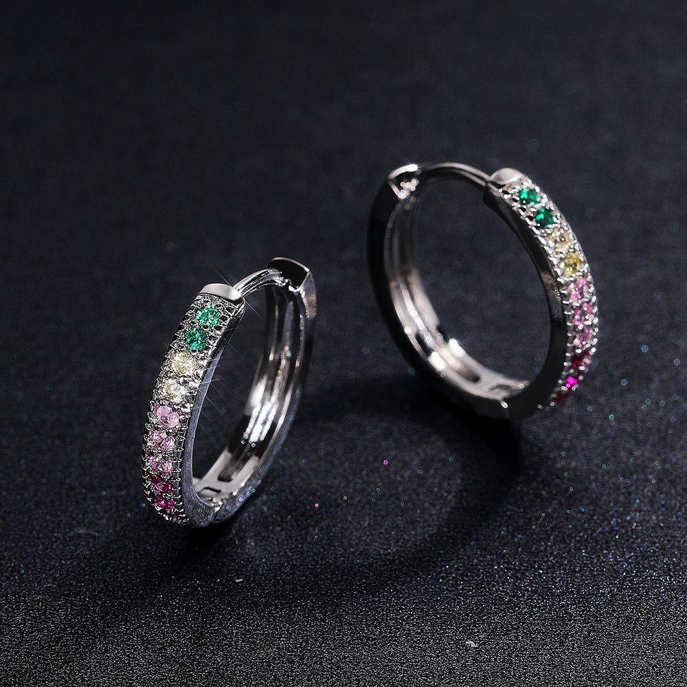 Wholesale Colorful Zircon Copper Earrings