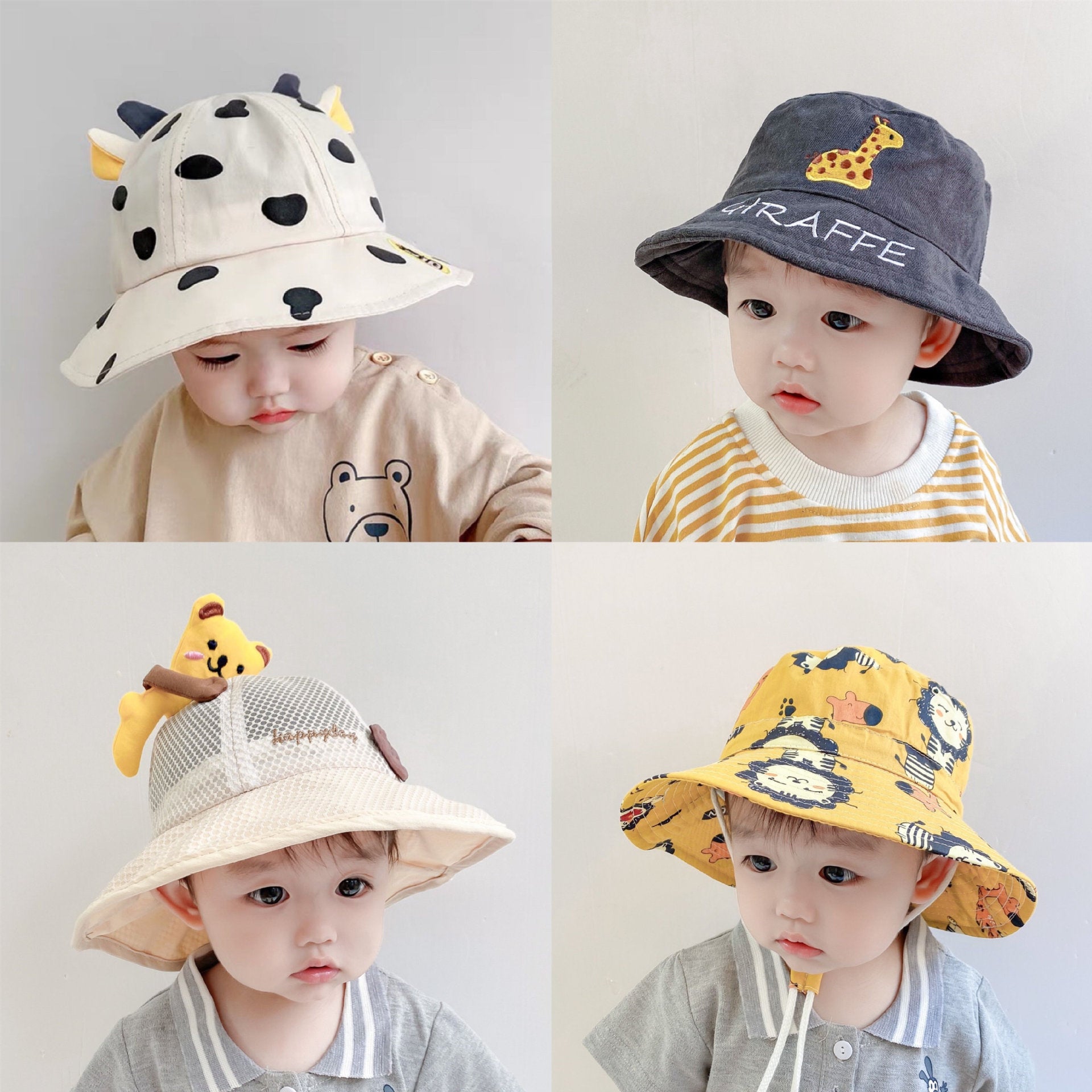 Wholesale Cotton Summer Thin Section Sunscreen Kids Bucket Hat