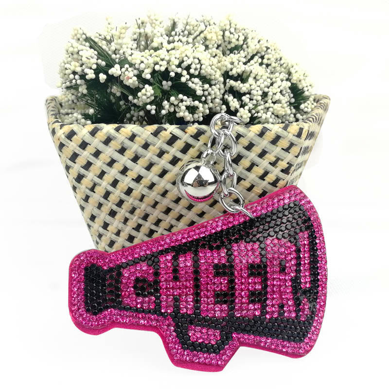 Wholesale Rhinestone Diamond Horn CHEER Keychain