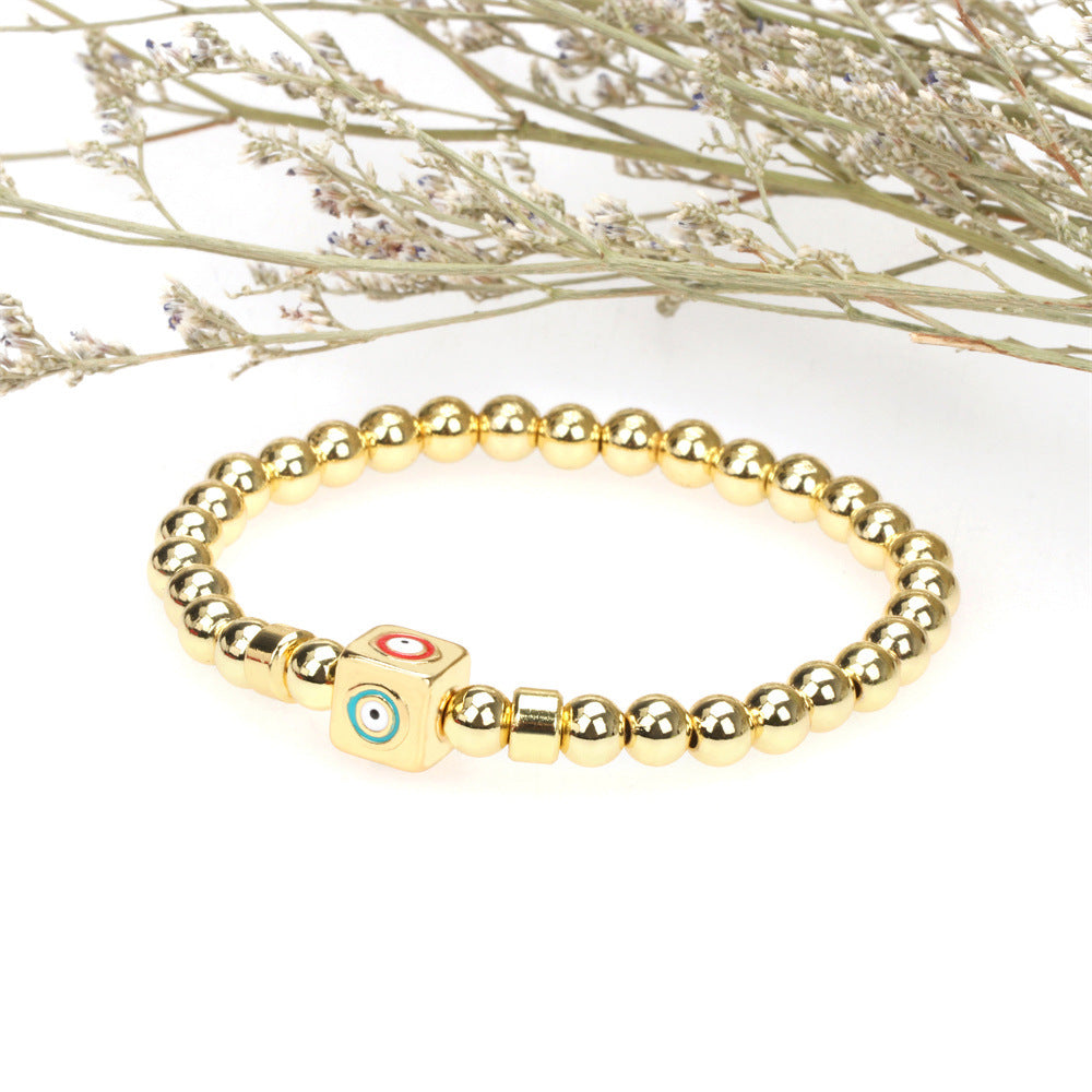 Wholesale Color Devil Eye Copper Beaded Bracelets