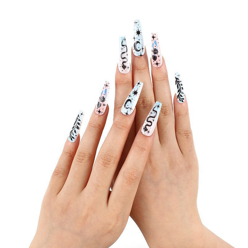 Venta al por mayor de uñas portátiles de plástico esmerilado en polvo azul degradado