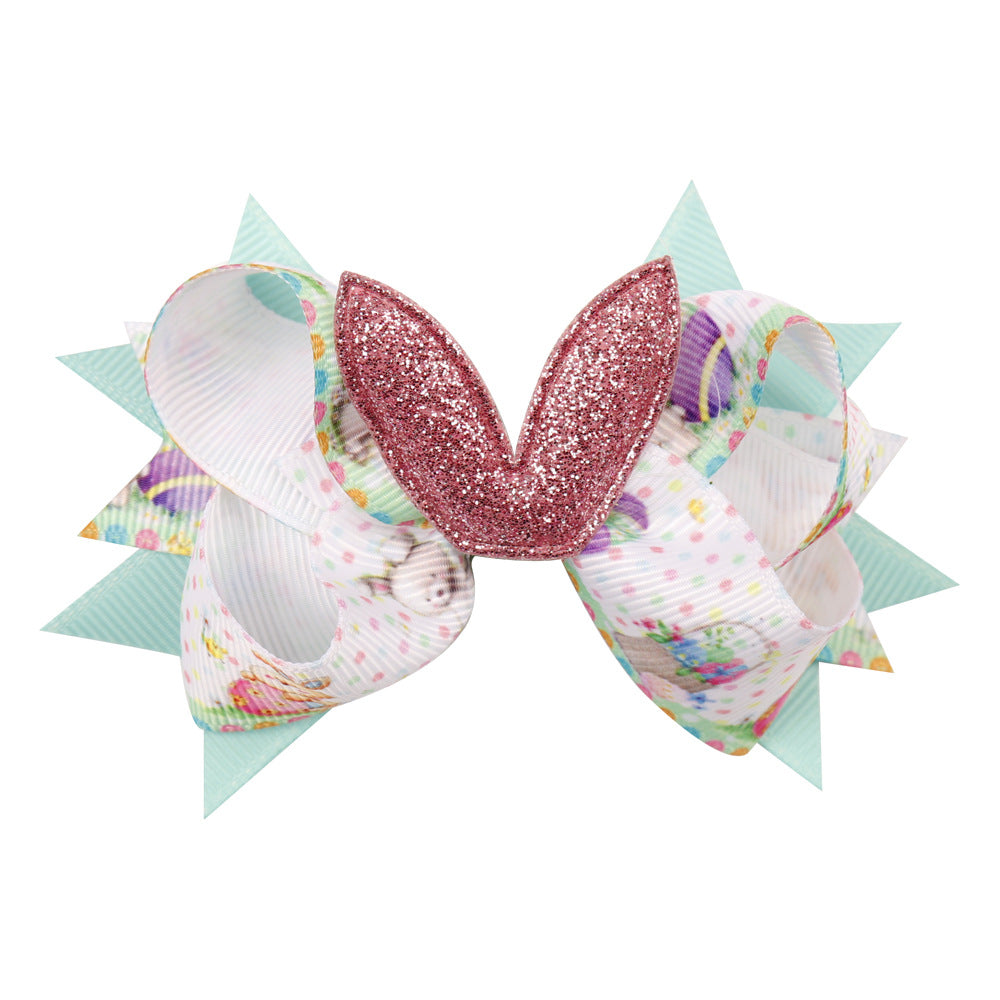 Wholesale Easter Kids Bows Cloth Hair Clips