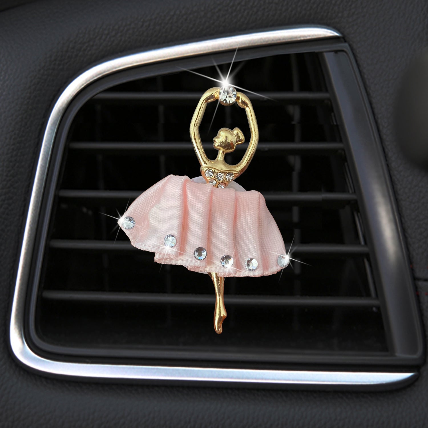 Venta al por mayor Diamond Ballerina Girl Car Perfume Clip Decoración