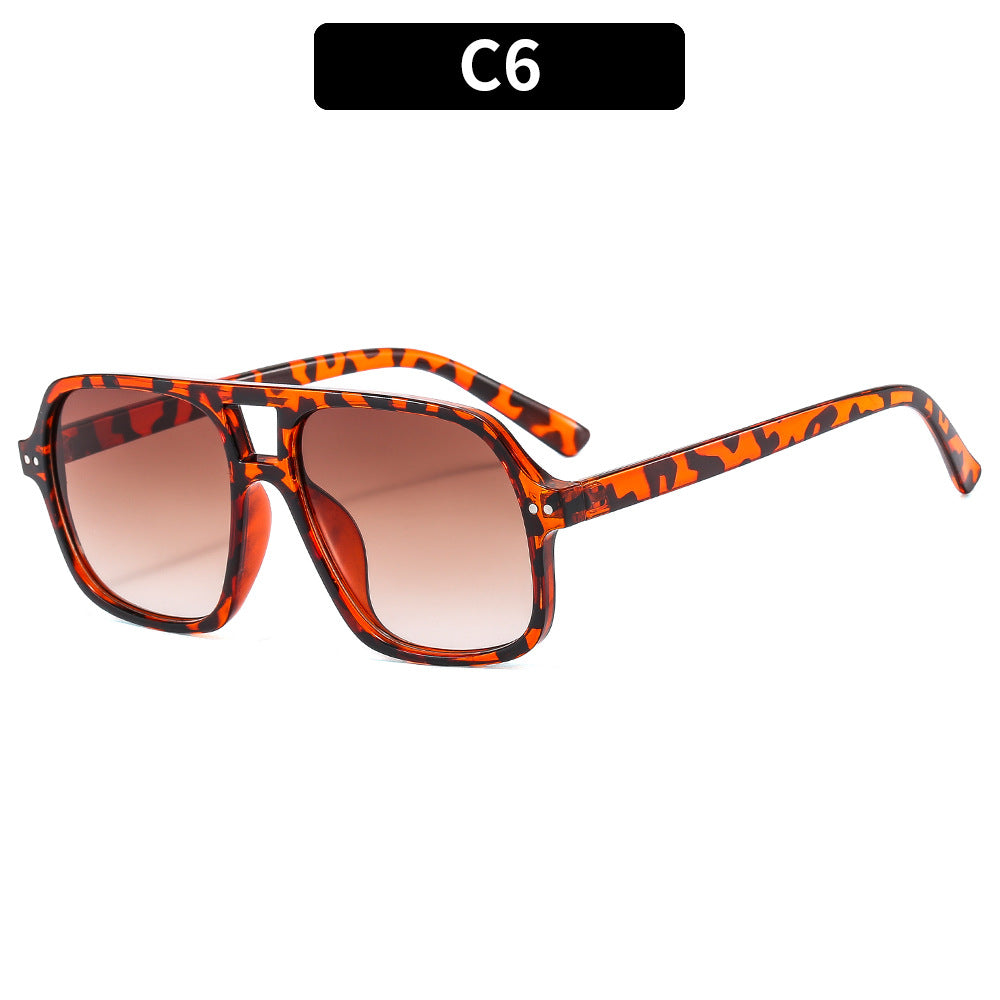 Wholesale PC Double Beam Sunglasses Large Frame UV Protection Sunglasses
