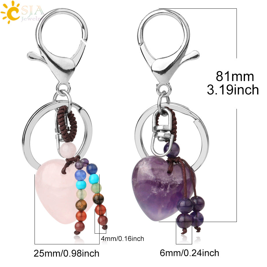 Wholesale Love Natural Crystal Keychain