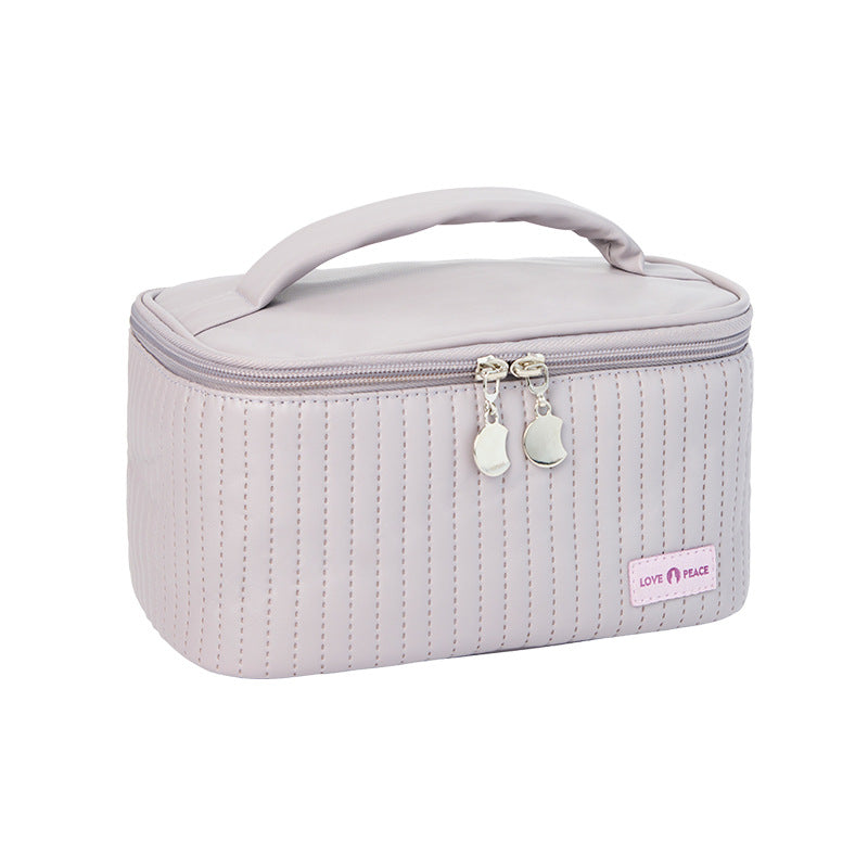 Wholesale PU Portable Storage Solid Color Portable Wash and Makeup Bags