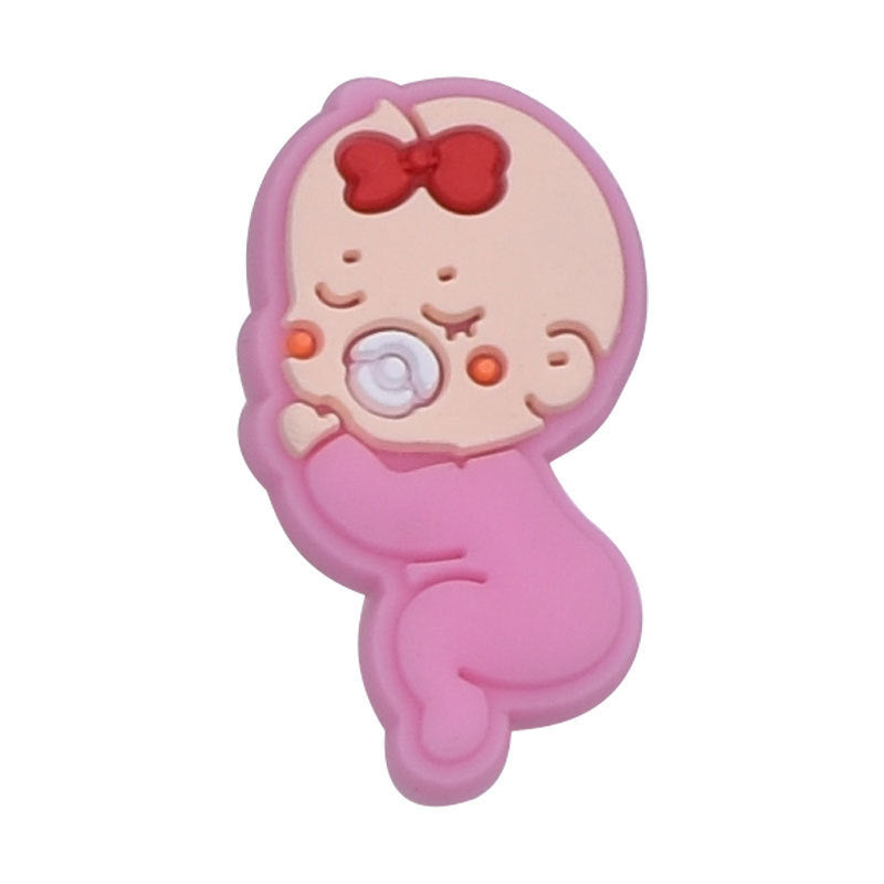 Wholesale 100PCS PVC Cartoon Denim Milk Cow Pattern DIY Shoe Buckle