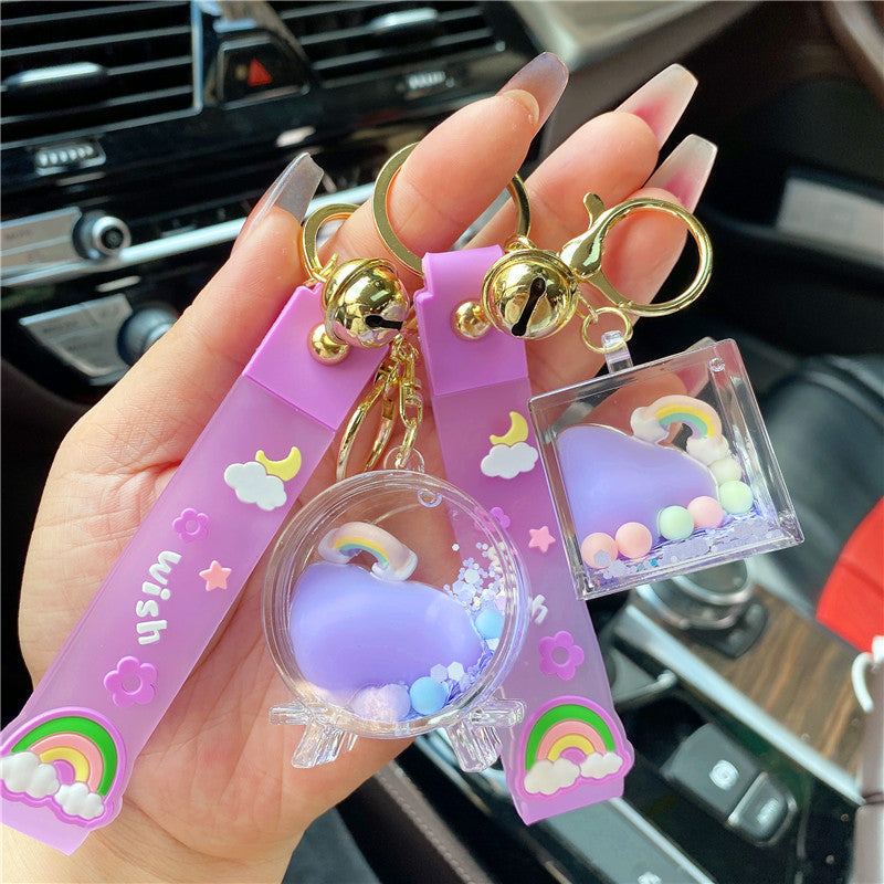 Llavero y llavero de botella de arco iris y botella de arco iris acrílico al por mayor