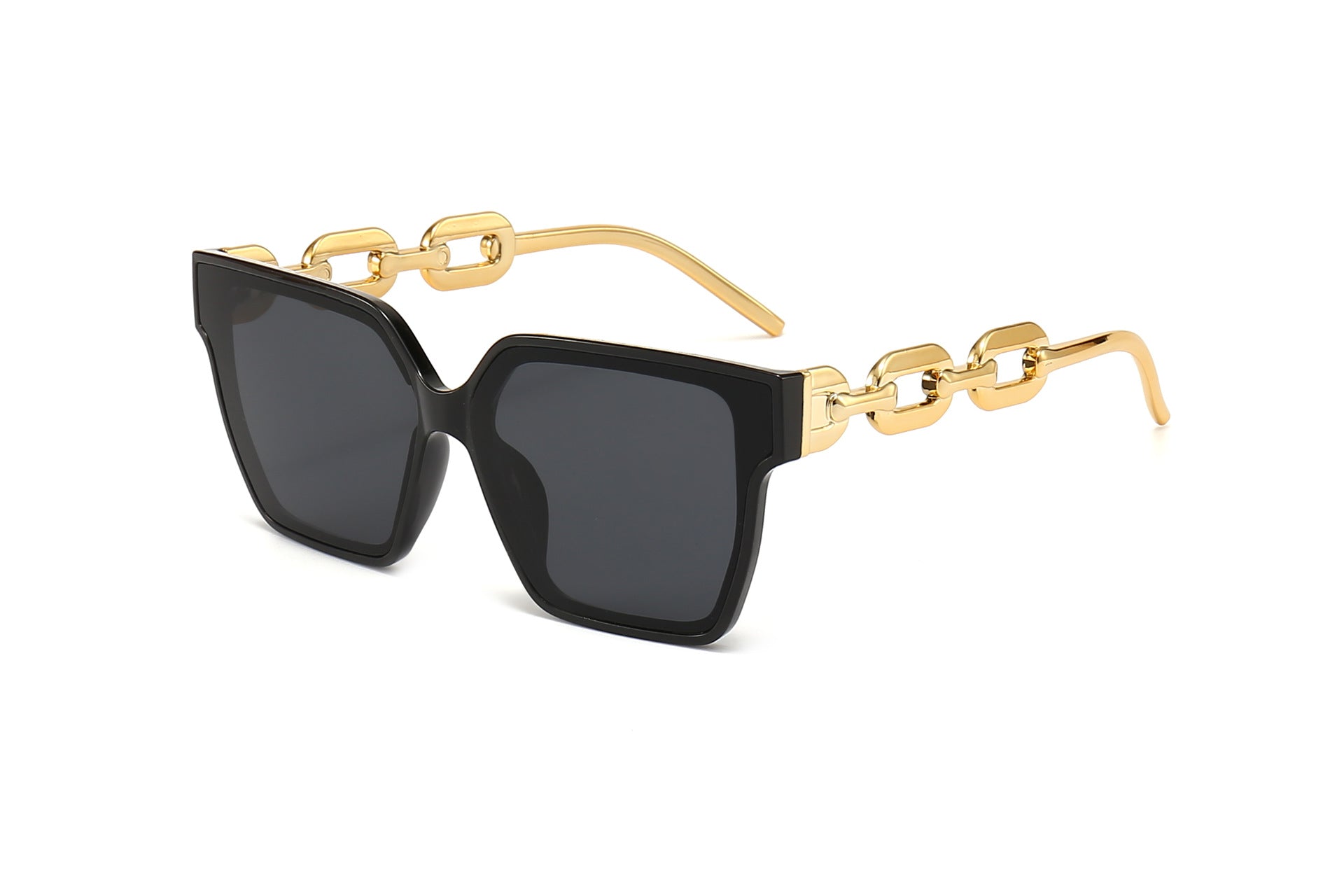 Wholesale Large Frame Box Semi-metal Chain PC Women's Sunglasses