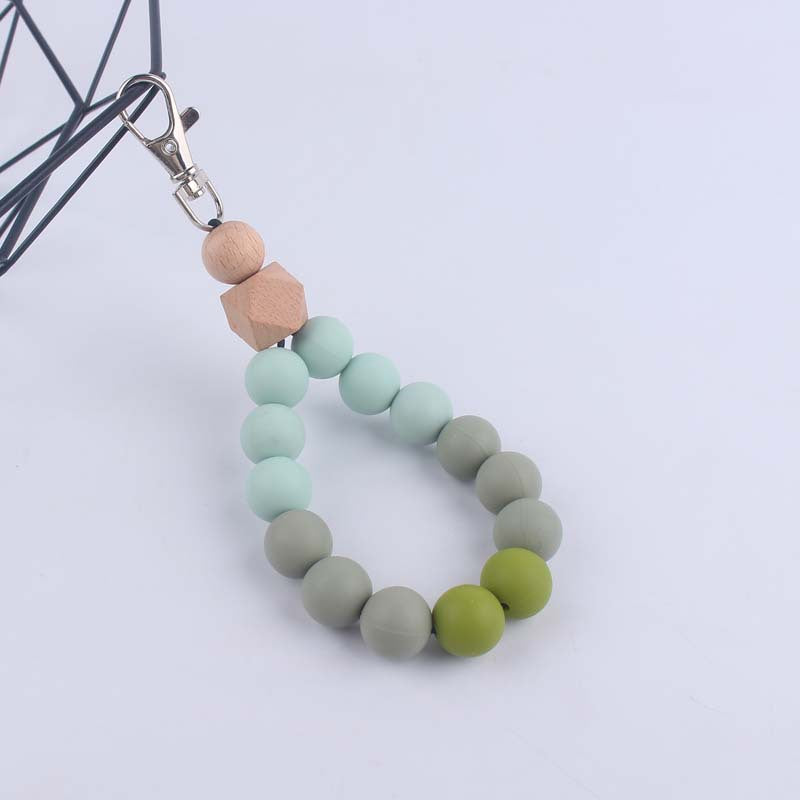 Wholesale Colorful Silicone Beaded Wrist Keychain