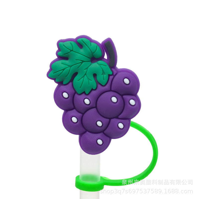 Wholesale 10PCS PVC Cute Fruit Straw Tube Cap