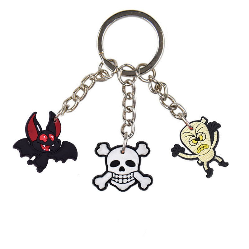 Wholesale 10pcs Halloween Cartoon Silicone Keychain