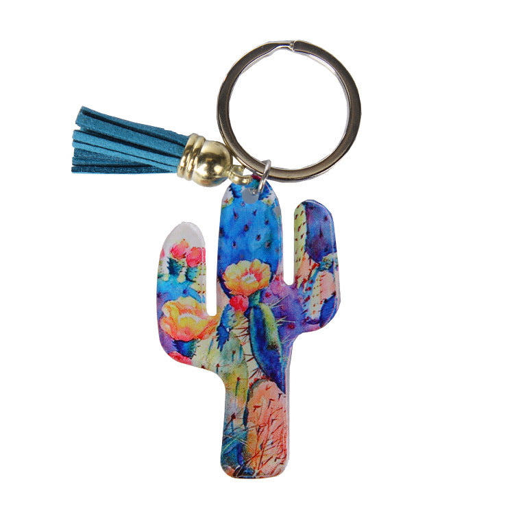 Llavero de cactus acrílico al por mayor