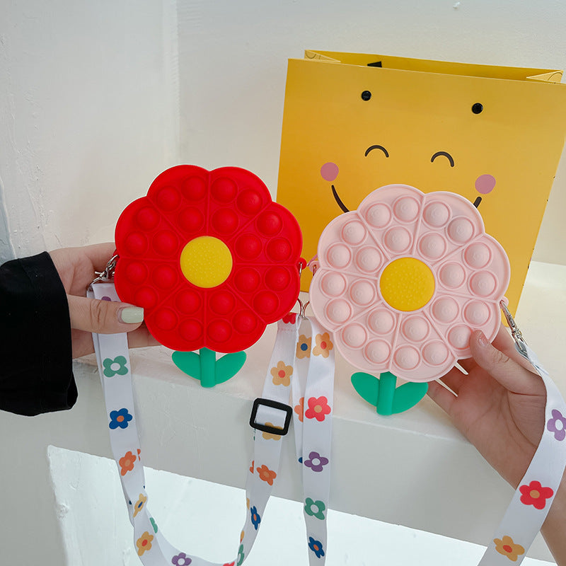Wholesale Silicone Decompression Flowers Children Shoulder Bag