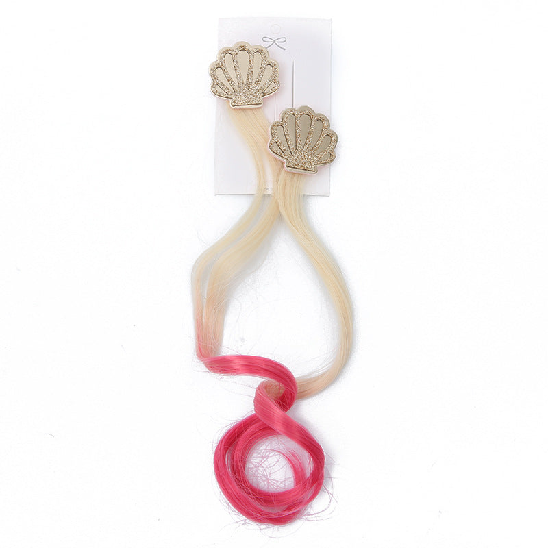 Wholesale Mermaid Color Gradient Wig Fabric Hair Clips