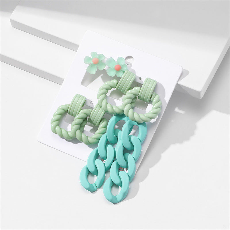 Conjunto de aretes de acrílico de color caramelo de joyería al por mayor