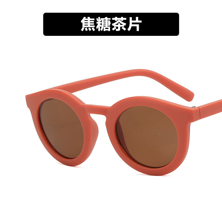 Wholesale Cream Color Kids Versatile Round Frame PC Sunglasses