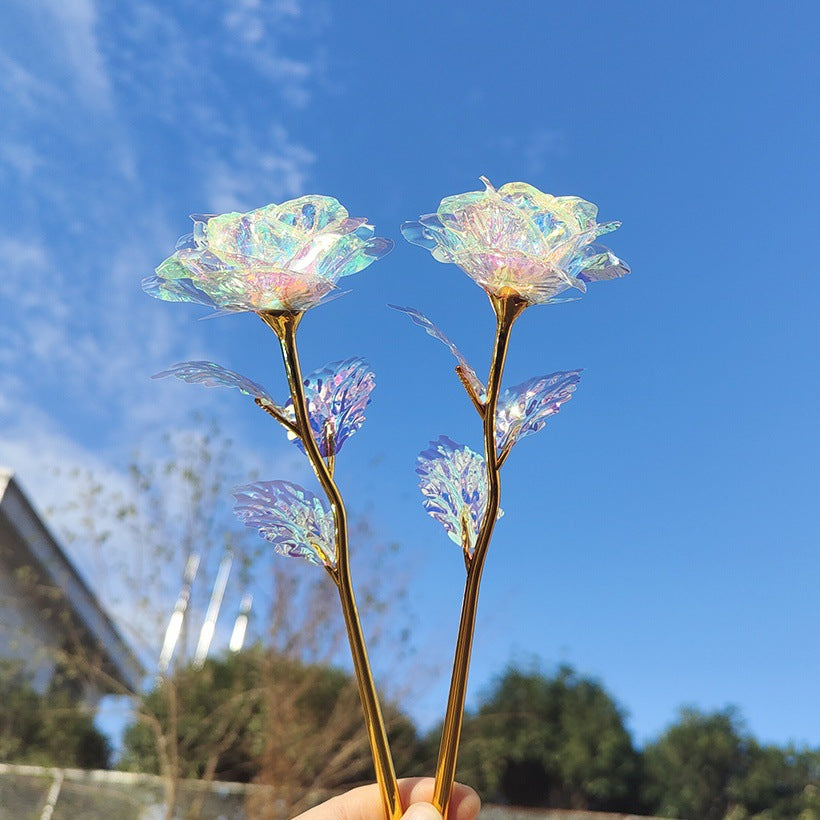 Wholesale of 10pcs Valentine's Day Glow Gold Foil Rose Gift Box