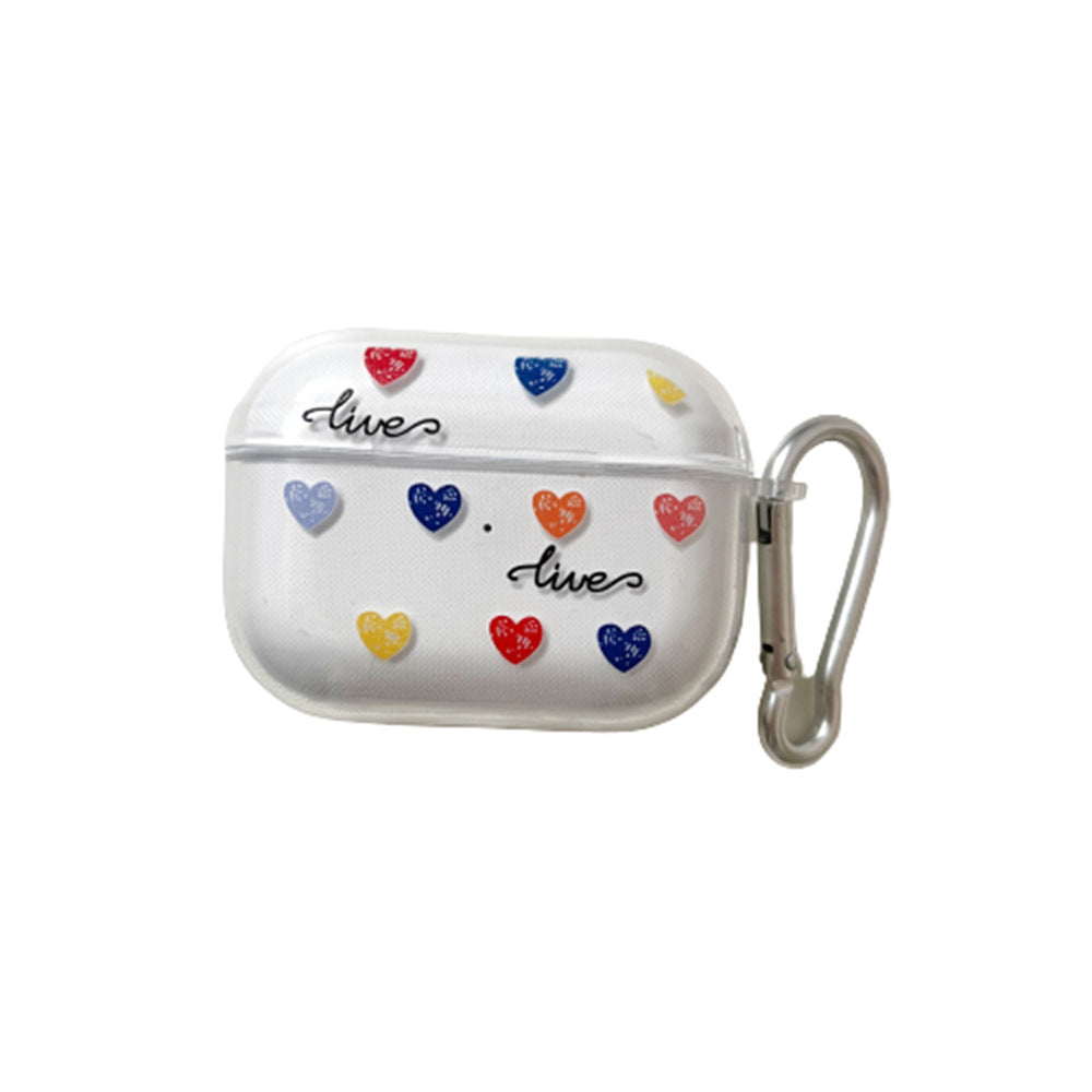 Wholesale Blue Red Yellow Color Love TPU Transparent Headset Case