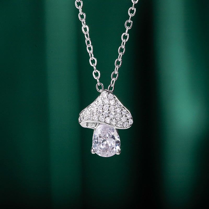 Wholesale Copper Mushroom Crystal Pendant Necklace