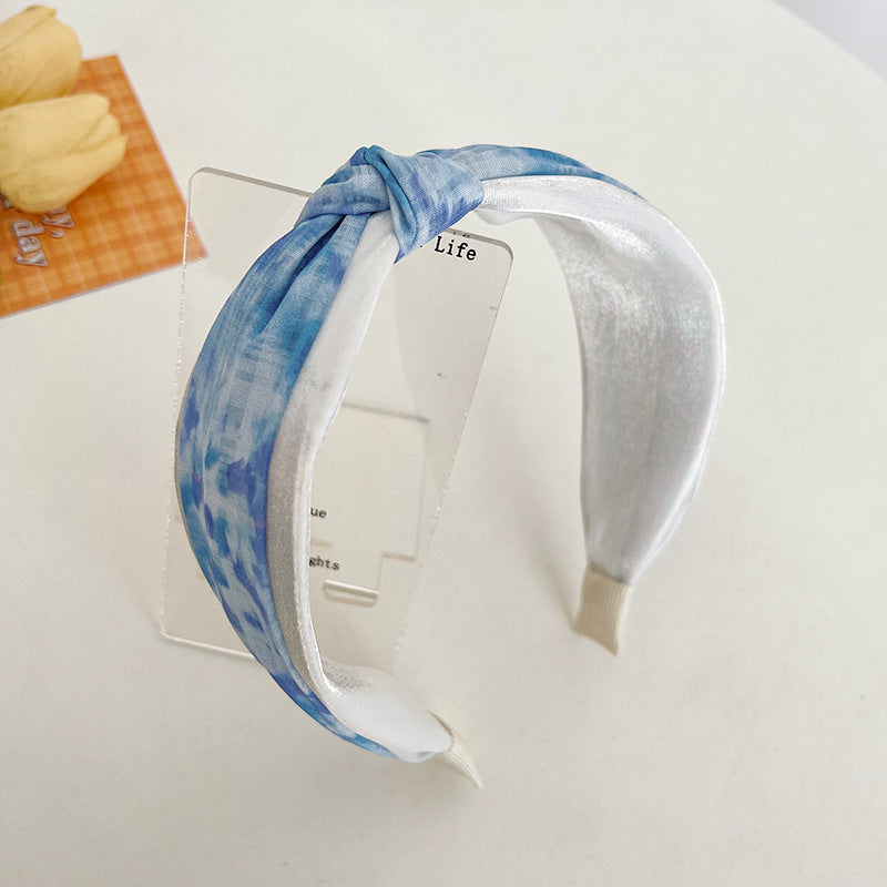 Diadema de tela anudada de banda ancha al por mayor