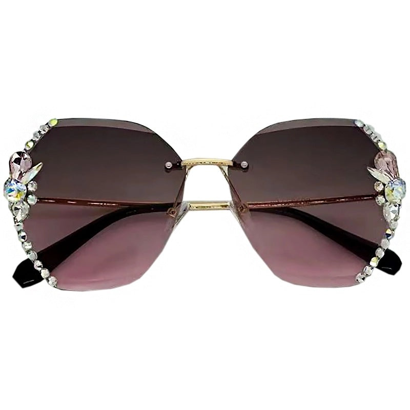Wholesale rhinestone UV resistant PC sunglasses