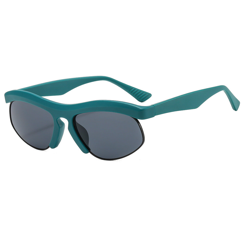 Wholesale PC Sport Half Frame Jelly Color Sunglasses