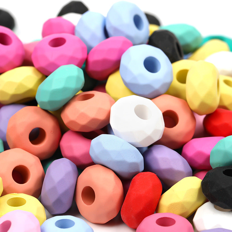 Wholesale Solid Color Color Flat Round Plastic Beads 100pcs