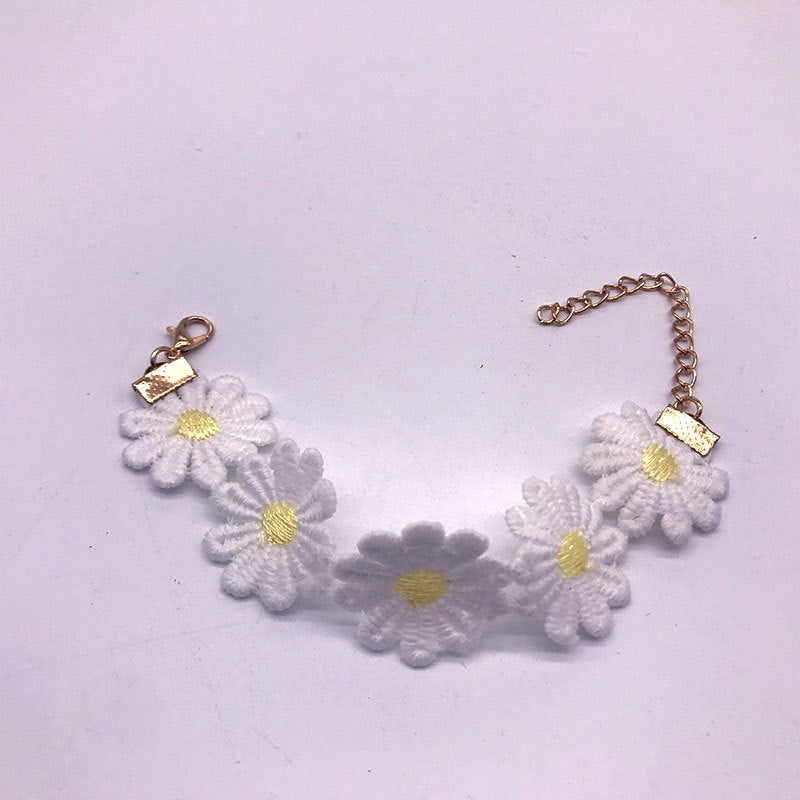 Wholesale Alloy Daisy Flower Bracelet Necklace Headband Hair Accessories Headgear