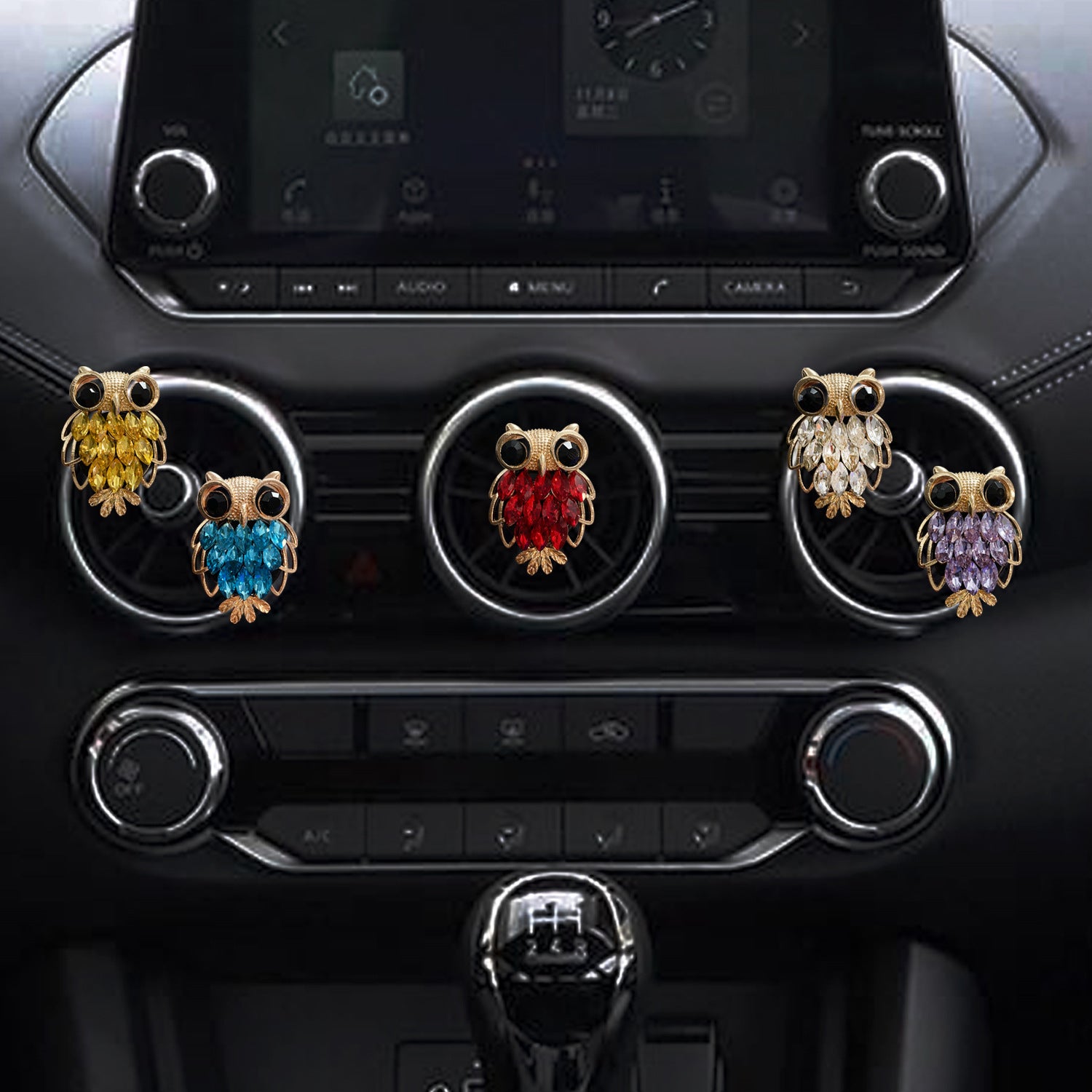 Wholesale Metal Rhinestone Owl Car Aroma Decoration Clip