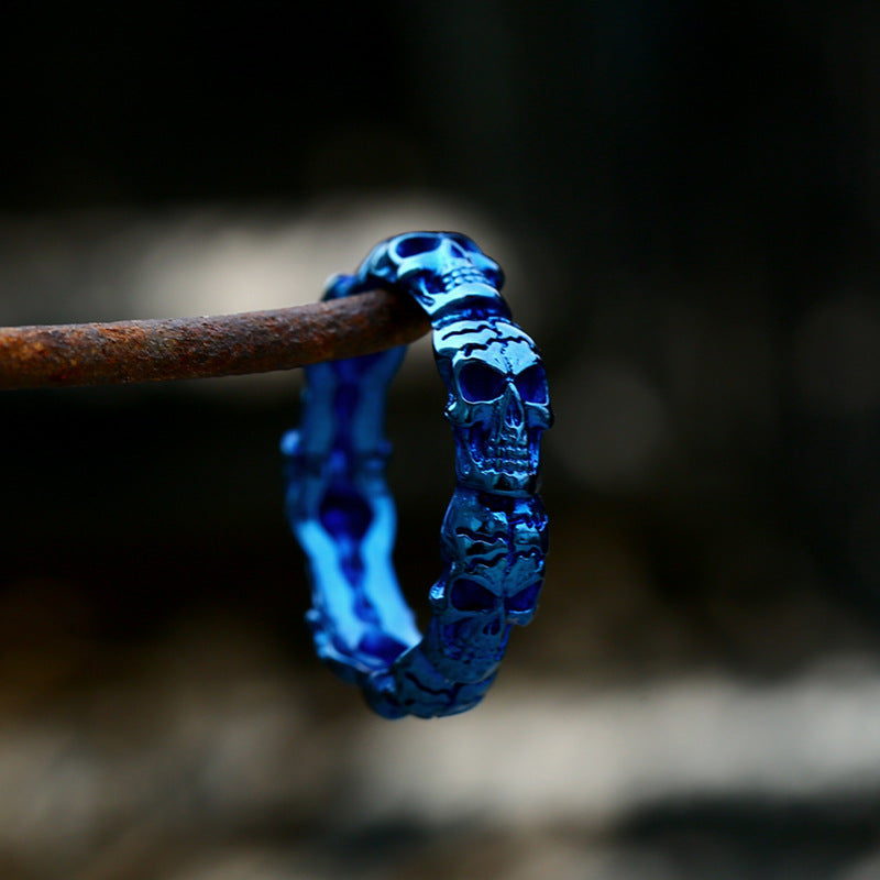 Wholesale Jewelry Stainless Steel Multicolored Skull Gothic Rings