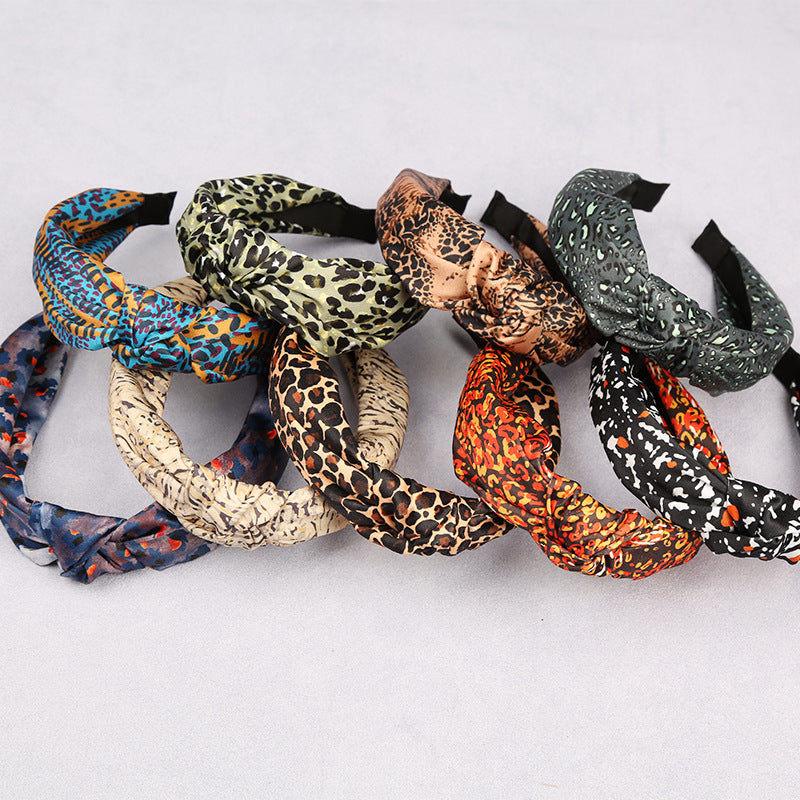 Diademas anudadas cruzadas de ala ancha de leopardo manchado al por mayor