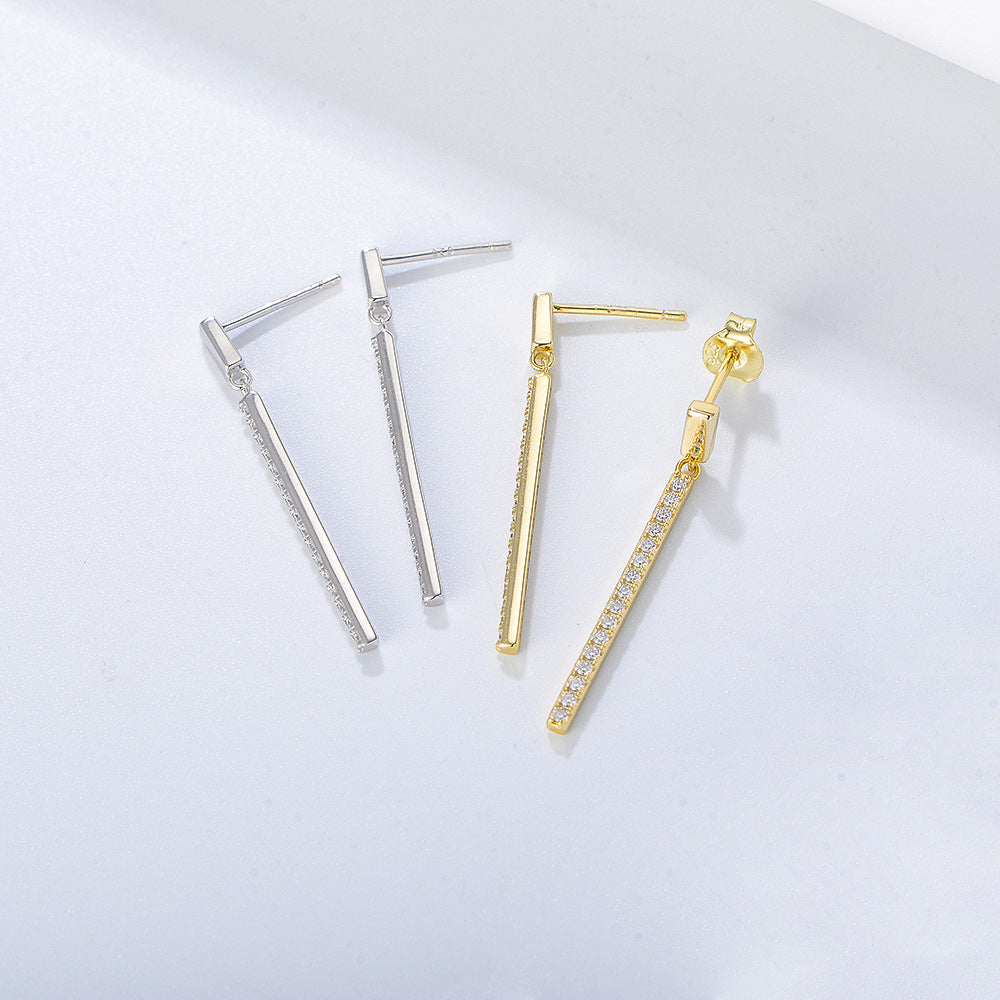 Wholesale Sterling Silver Zircon Long Earrings