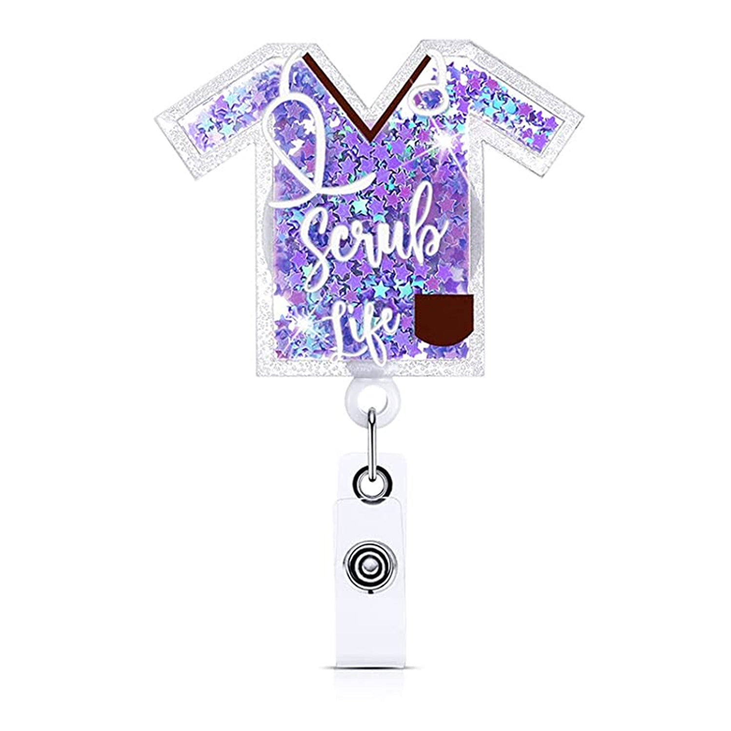 Wholesale Badge Reels ABS Sequin Clothes Nurse Doctor Retractable Keychain