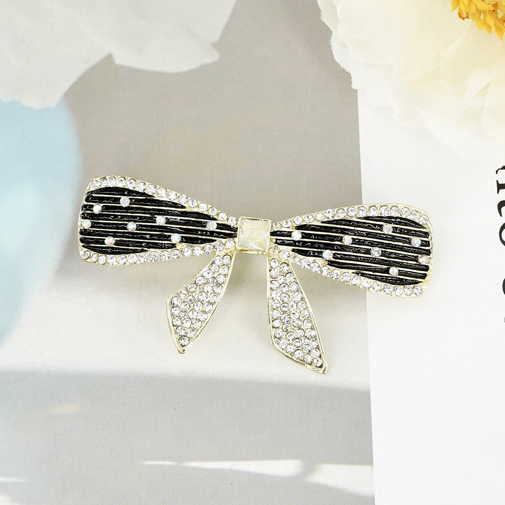 Wholesale Black Butterfly Zircon Spring Clip Alloy Hair Clip