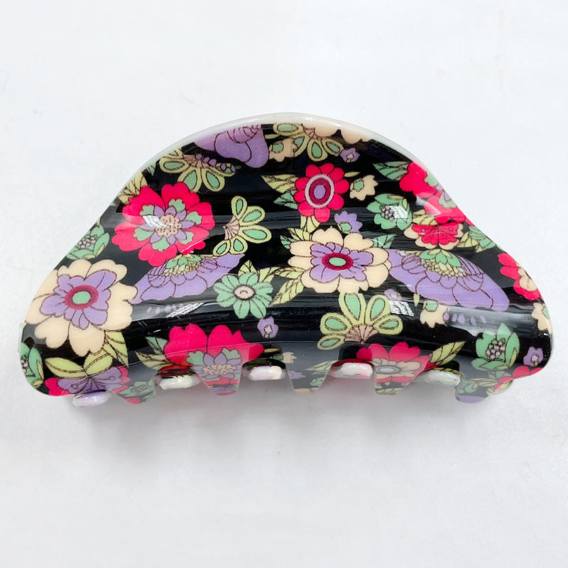 Wholesale Floral Pattern Acrylic Hair Clips