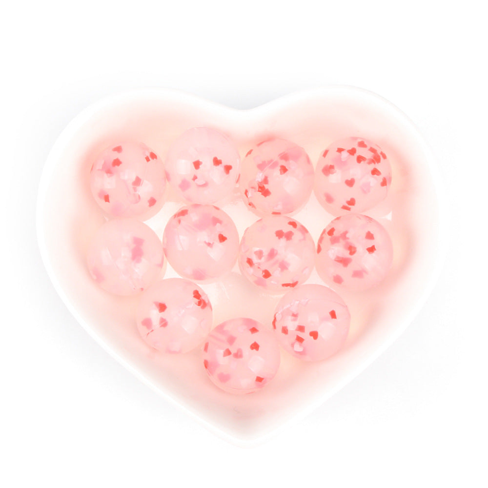 Al por mayor 100 piezas de 12 mm redondas transparentes amor transparente cuentas de silicona